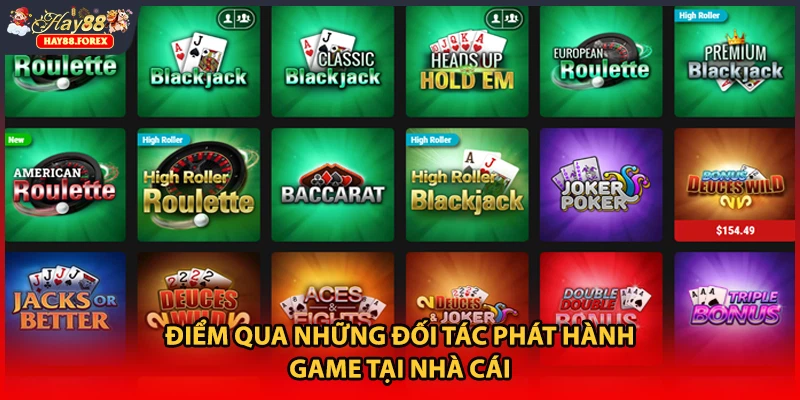 Điểm qua những đối tác phát hành game tại nhà cái 