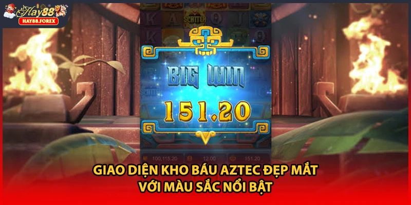 Giao diện kho báu Aztec đẹp mắt với màu sắc nổi bật
