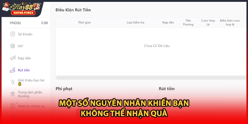 Một số nguyên nhân khiến bạn không thể nhận quà