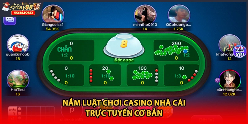 Nắm luật chơi casino nhà cái trực tuyến cơ bản